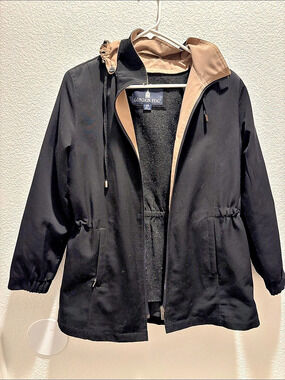 London Fog Hooded Anorak Jacket Black XS